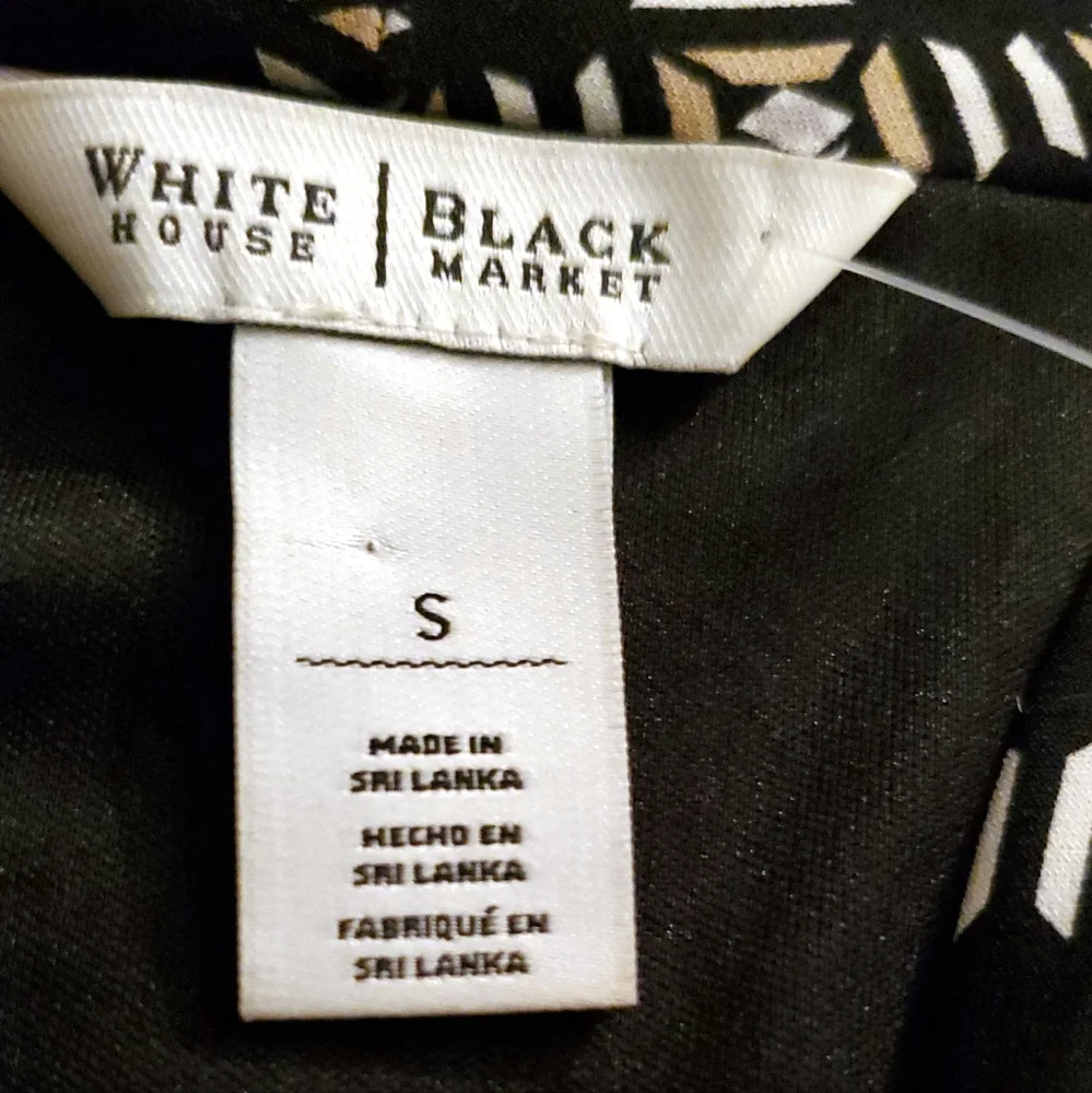 White House Black Market Black Gold sleeveless v neck blouse S - Picture 5 of 6